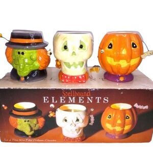 Spellbound Elements Halloween 3 Monster Ceramic Candle Set